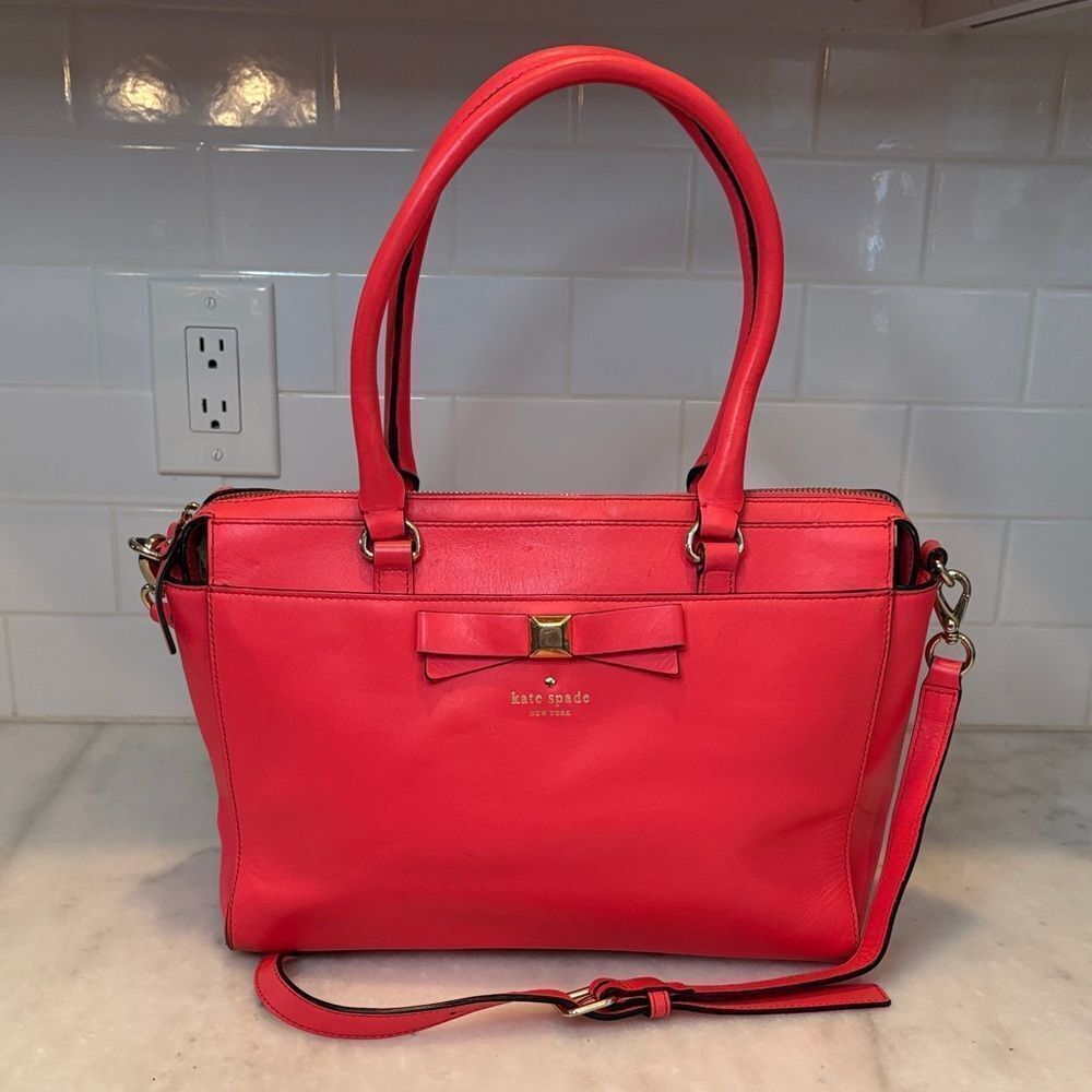 Kate Spade Bag Purse Handbag Leather Beacon Court Jeanne Convertible Shoulder